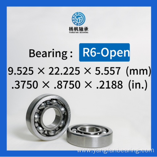 Inch R Series Bearing R6 Open 9.525mm*22.225mm*5.557mm